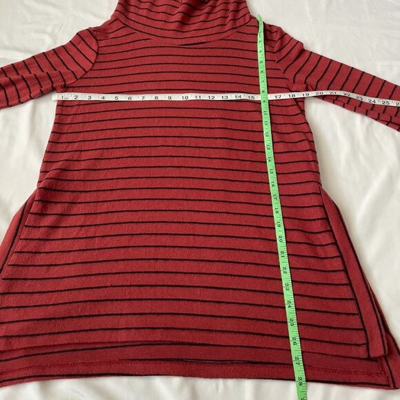 Peyton Jensen Women's Top Abby Hoodie Tunic Red/Black Stripes Size‎ S - Picture 4 of 7